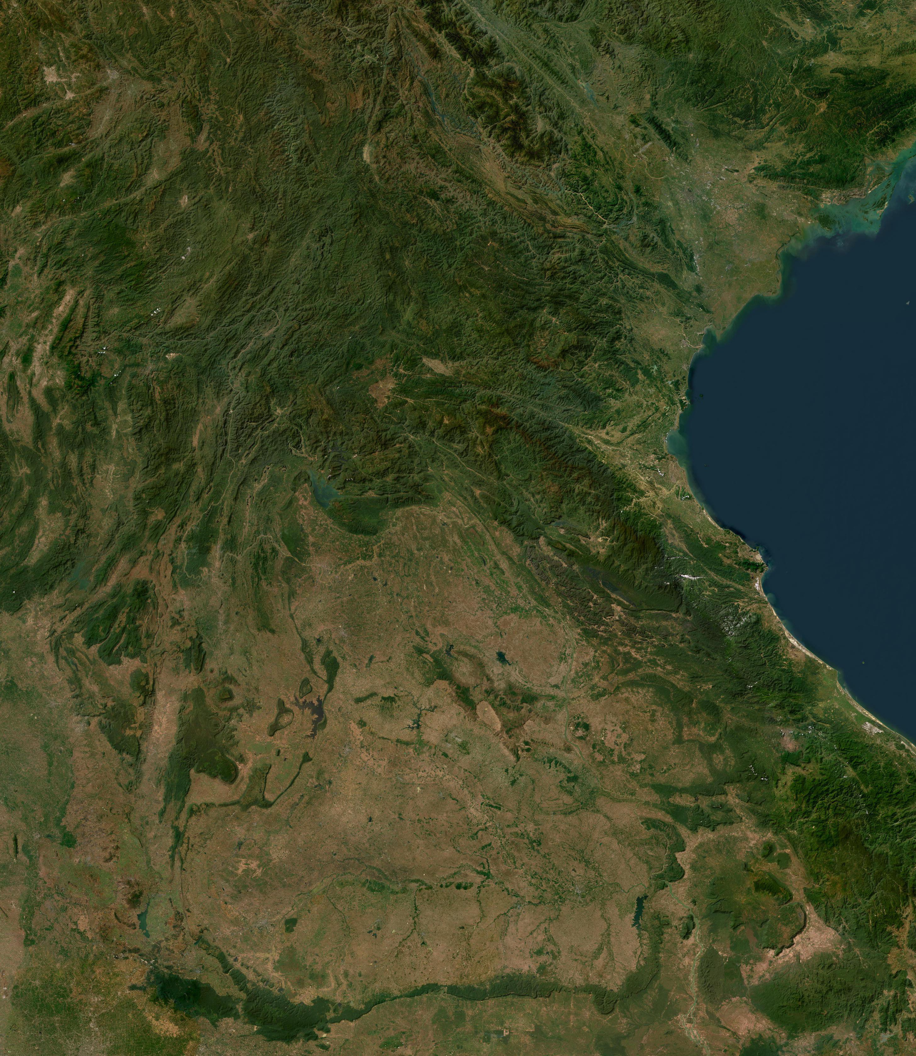 Lao PDR satellite map